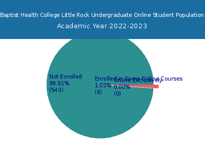 Baptist Health College Little Rock 2023 Online Student Population chart