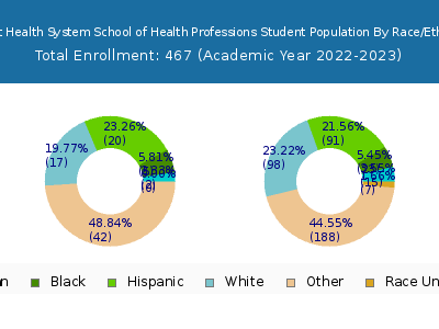 Baptist Health System School of Health Professions 2023 Student Population by Gender and Race chart