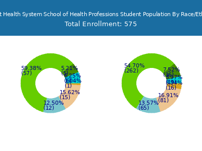 Baptist Health System School of Health Professions 2025 Student Population by Gender and Race chart