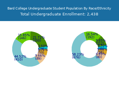 Bard College 2025 Undergraduate Enrollment by Gender and Race chart
