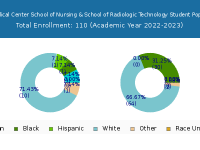 Baton Rouge General Medical Center School of Nursing & School of Radiologic Technology 2023 Student Population by Gender and Race chart