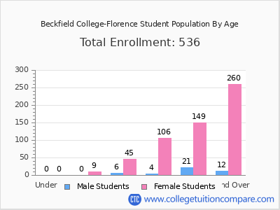 Beckfield College-Florence 2024 Student Population by Age chart