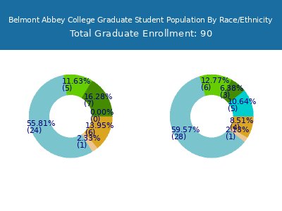 Belmont Abbey College 2025 Graduate Enrollment by Gender and Race chart
