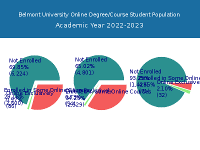 Belmont University 2023 Online Student Population chart