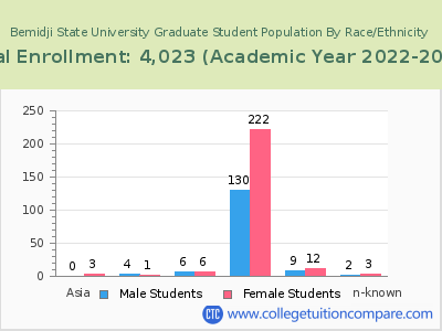 Bemidji State University 2023 Graduate Enrollment by Gender and Race chart