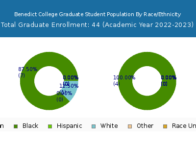 Benedict College 2023 Graduate Enrollment by Gender and Race chart