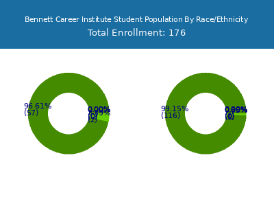 Bennett Career Institute 2025 Student Population by Gender and Race chart