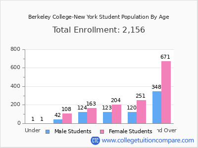 Berkeley College-New York 2025 Student Population by Age chart