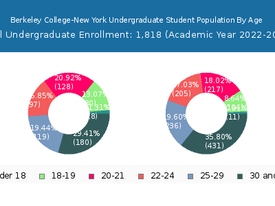 Berkeley College-New York 2023 Undergraduate Enrollment Age Diversity Pie chart