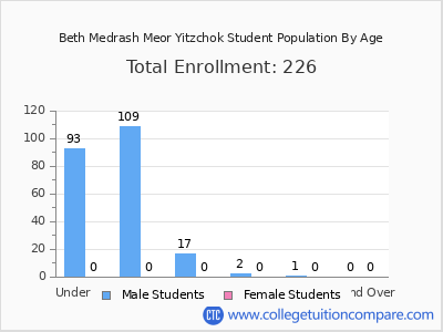 Beth Medrash Meor Yitzchok 2024 Student Population by Age chart