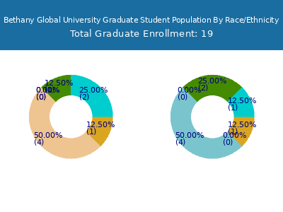 Bethany Global University 2025 Graduate Enrollment by Gender and Race chart