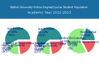 Bethel University 2023 Online Student Population chart