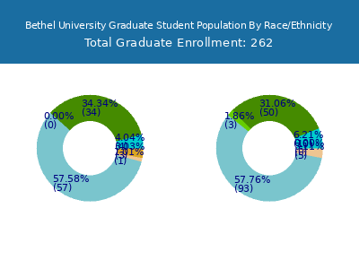 Bethel University 2025 Graduate Enrollment by Gender and Race chart