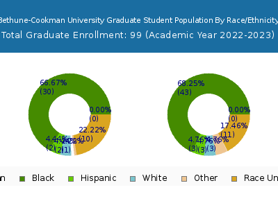 Bethune-Cookman University 2023 Graduate Enrollment by Gender and Race chart