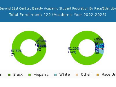 Beyond 21st Century Beauty Academy 2023 Student Population by Gender and Race chart