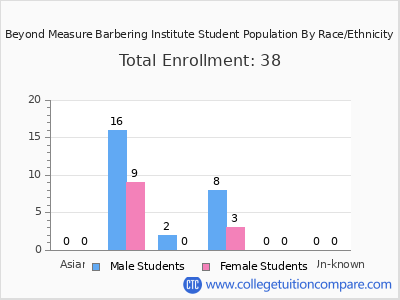 Beyond Measure Barbering Institute 2025 Student Population by Gender and Race chart
