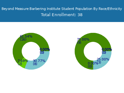 Beyond Measure Barbering Institute 2025 Student Population by Gender and Race chart