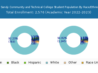 Big Sandy Community and Technical College 2023 Student Population by Gender and Race chart