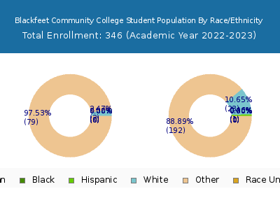 Blackfeet Community College 2023 Student Population by Gender and Race chart