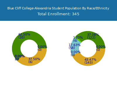 Blue Cliff College-Alexandria 2025 Student Population by Gender and Race chart