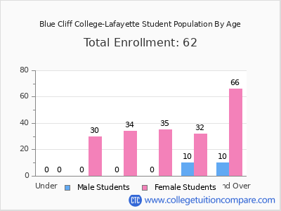 Blue Cliff College-Lafayette 2024 Student Population by Age chart