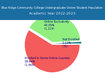 Blue Ridge Community College 2023 Online Student Population chart