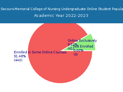Bon Secours Memorial College of Nursing 2023 Online Student Population chart
