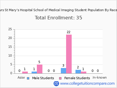 Bon Secours St Mary's Hospital School of Medical Imaging 2025 Student Population by Gender and Race chart