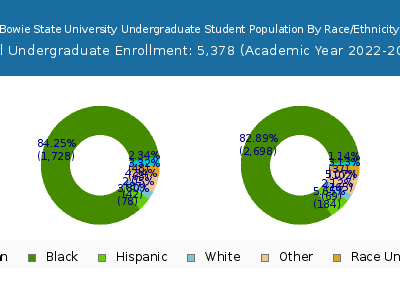Bowie State University 2023 Undergraduate Enrollment by Gender and Race chart