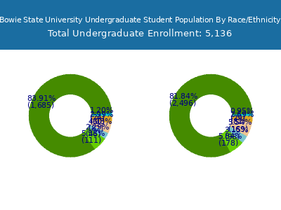 Bowie State University 2025 Undergraduate Enrollment by Gender and Race chart