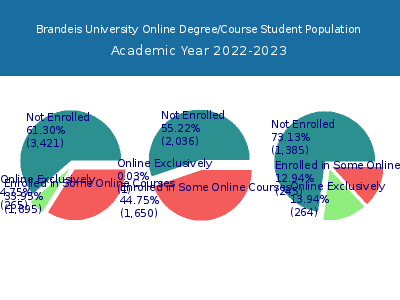 Brandeis University 2023 Online Student Population chart