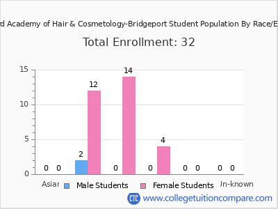 Branford Academy of Hair & Cosmetology-Bridgeport 2025 Student Population by Gender and Race chart