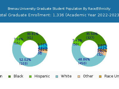 Brenau University 2023 Graduate Enrollment by Gender and Race chart