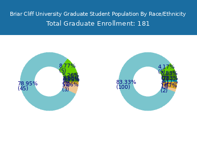 Briar Cliff University 2025 Graduate Enrollment by Gender and Race chart