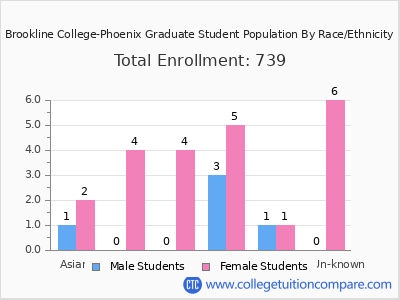 Brookline College-Phoenix 2025 Graduate Enrollment by Gender and Race chart