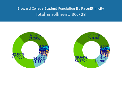 Broward College 2025 Student Population by Gender and Race chart