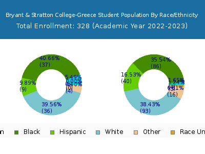 Bryant & Stratton College-Greece 2023 Student Population by Gender and Race chart