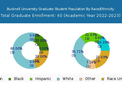 Bucknell University 2023 Graduate Enrollment by Gender and Race chart
