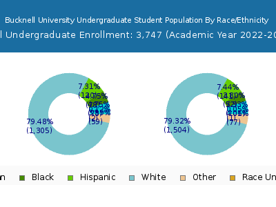 Bucknell University 2023 Undergraduate Enrollment by Gender and Race chart