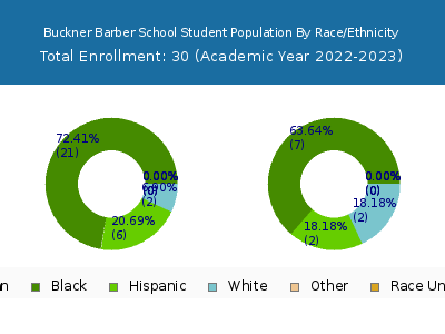Buckner Barber School 2023 Student Population by Gender and Race chart