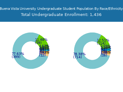 Buena Vista University 2025 Undergraduate Enrollment by Gender and Race chart