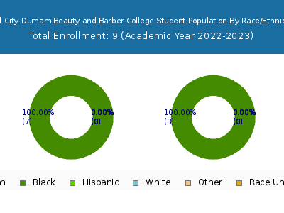Bull City Durham Beauty and Barber College 2023 Student Population by Gender and Race chart
