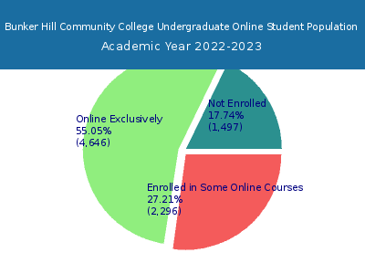 Bunker Hill Community College 2023 Online Student Population chart