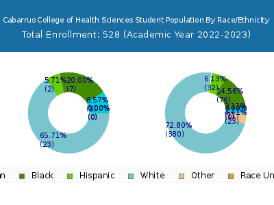 Cabarrus College of Health Sciences 2023 Student Population by Gender and Race chart