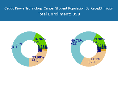 Caddo Kiowa Technology Center 2025 Student Population by Gender and Race chart