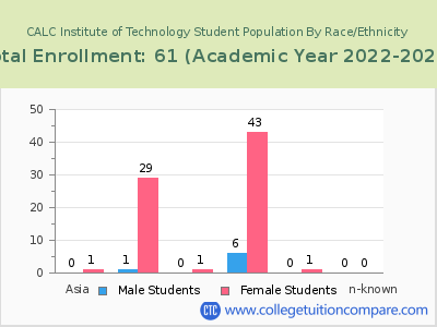 CALC Institute of Technology 2023 Student Population by Gender and Race chart