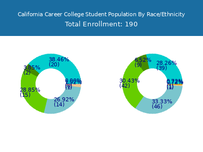 California Career College 2025 Student Population by Gender and Race chart