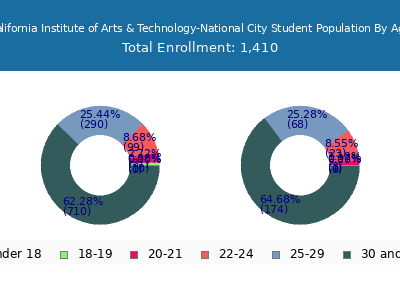 California Institute of Arts & Technology-National City 2024 Student Population Age Diversity Pie chart
