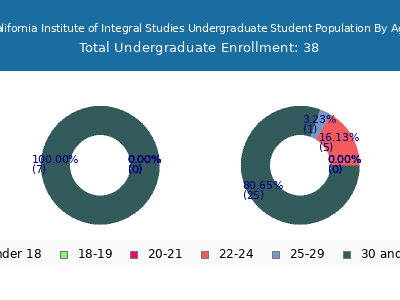 California Institute of Integral Studies 2025 Undergraduate Enrollment Age Diversity Pie chart