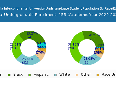 California Intercontinental University 2023 Undergraduate Enrollment by Gender and Race chart